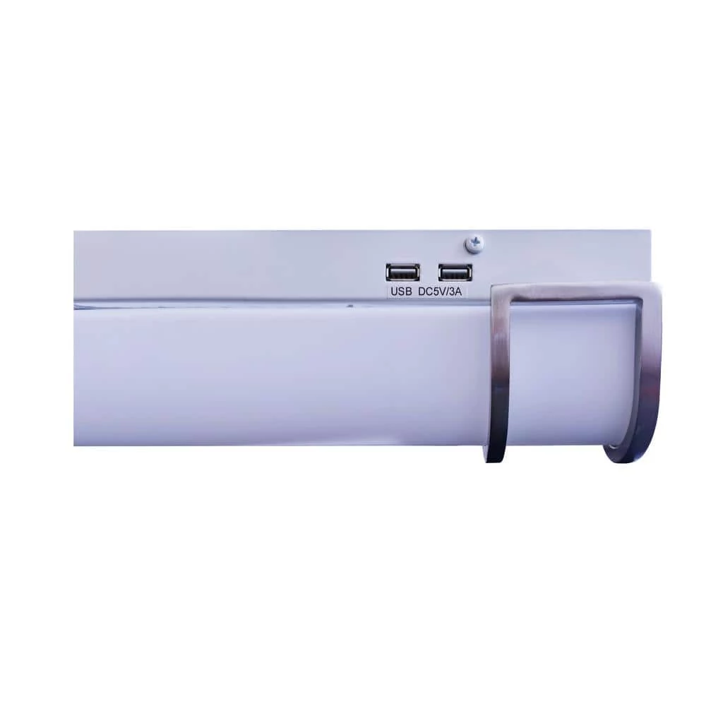 18 in. Brushed Nickel LED Vanity Light Bar USB Outlets by AMAX LIGHTING 4 18 in. Brushed Nickel LED Vanity Light Bar USB Outlets by AMAX LIGHTING - Image 2