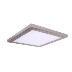Square Slim Disk Length 10 in. Nickel New Construction Recessed Integrated LED Trim Kit Square Fixture 3000K Warm White by AMAX LIGHTING
