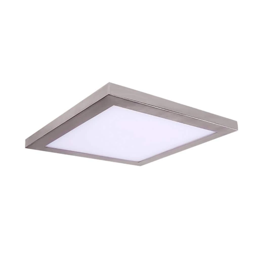 Square Slim Disk Length 10 in. Nickel New Construction Recessed Integrated LED Trim Kit Square Fixture 3000K Warm White by AMAX LIGHTING 3 Square Slim Disk Length 10 in. Nickel New Construction Recessed Integrated LED Trim Kit Square Fixture 3000K Warm White by AMAX LIGHTING