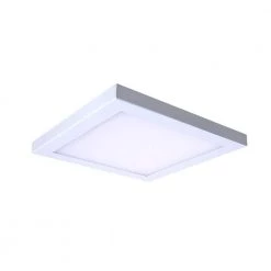Square Slim Disk Length 10 in. White Square Fixture 3000K Warm White New Construction Recessed Integrated Led Trim Kit by AMAX LIGHTING