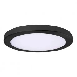 Round Platter Light Length 15 in. Black Round Fixture New Construction Recessed Integrated Led Trim Kit by AMAX LIGHTING