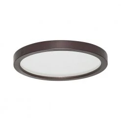 Round Slim Disk Length 5.5 in. Bronze Fixture 3000K Warm White 1-Light New Construction Recessed Integrated Led Trim Kit by AMAX LIGHTING