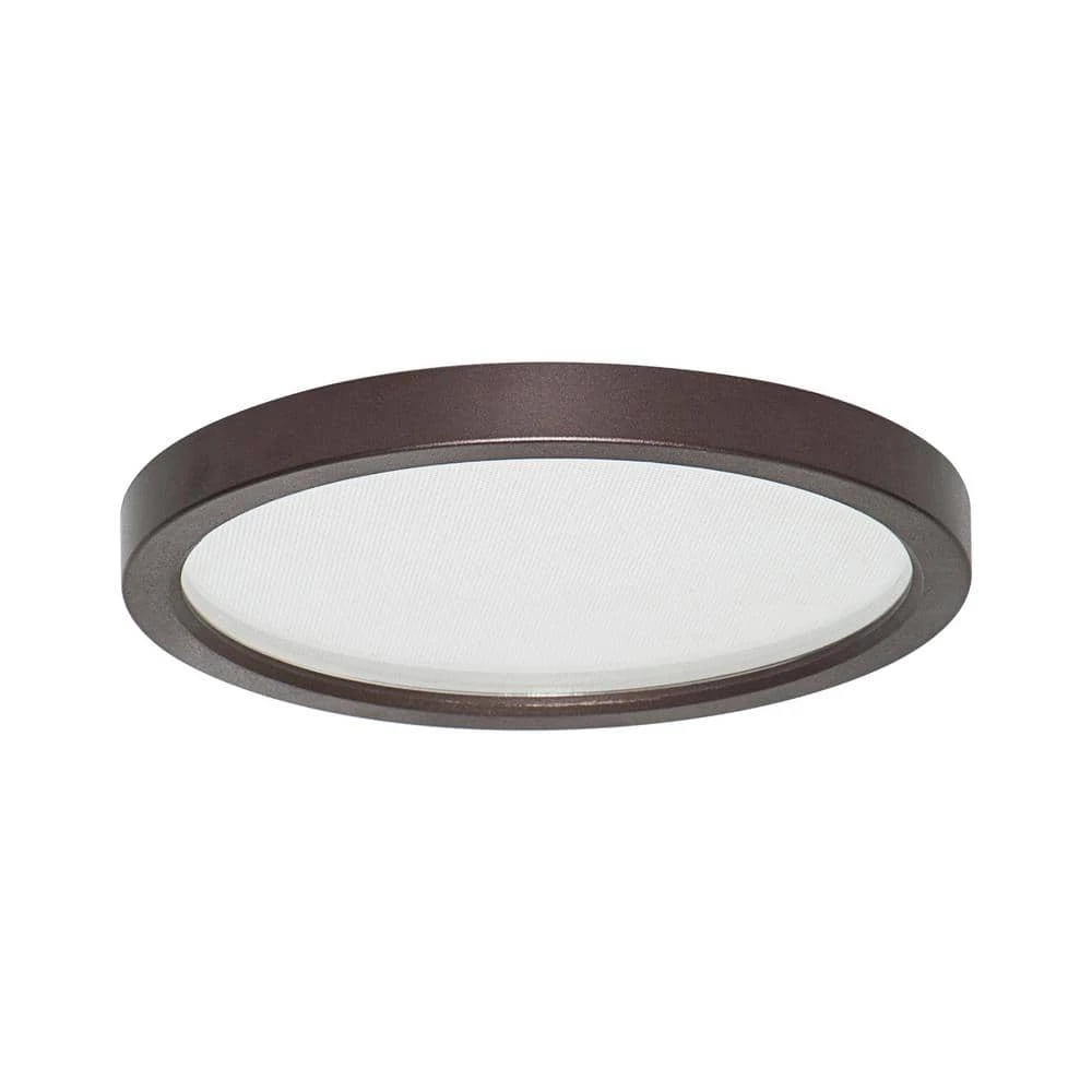 Round Slim Disk Length 5.5 in. Bronze Fixture 3000K Warm White 1-Light New Construction Recessed Integrated Led Trim Kit by AMAX LIGHTING 3 Round Slim Disk Length 5.5 in. Bronze Fixture 3000K Warm White 1-Light New Construction Recessed Integrated Led Trim Kit by AMAX LIGHTING