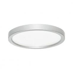 Slim Disk Round Smdl 5.5 in. Nickel Surface Mount Ceiling Light 3000K Warm White Recessed Integrated Led Trim Kit by AMAX LIGHTING