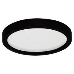 Round Slim Disk 7 in. Black Round Fixture 3000K Warm White New Construction Recessed Integrated Led Trim Kit by AMAX LIGHTING