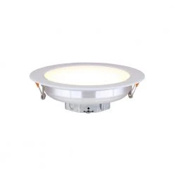 Round Slim Disk Length 7.75 in. 3000K Warm White New Construction White Integrated LED Recessed Trim Kit Round Fixture by AMAX LIGHTING