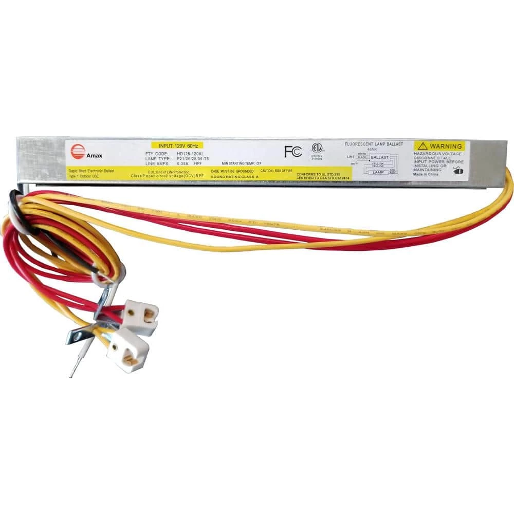 120-Volt 11 in. Electronic Ballast 1-F21T5/1-F26T5/1-F28T5/F35T5 Lamps by AMAX LIGHTING 3 120-Volt 11 in. Electronic Ballast 1-F21T5/1-F26T5/1-F28T5/F35T5 Lamps by AMAX LIGHTING