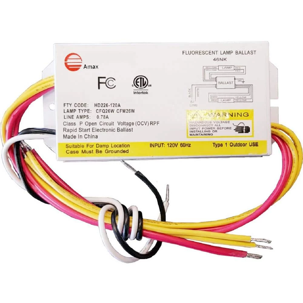120-Volt 5.13 in. Electronic Ballast 2-PLC 26-Watt Lamps by AMAX LIGHTING 3 120-Volt 5.13 in. Electronic Ballast 2-PLC 26-Watt Lamps by AMAX LIGHTING