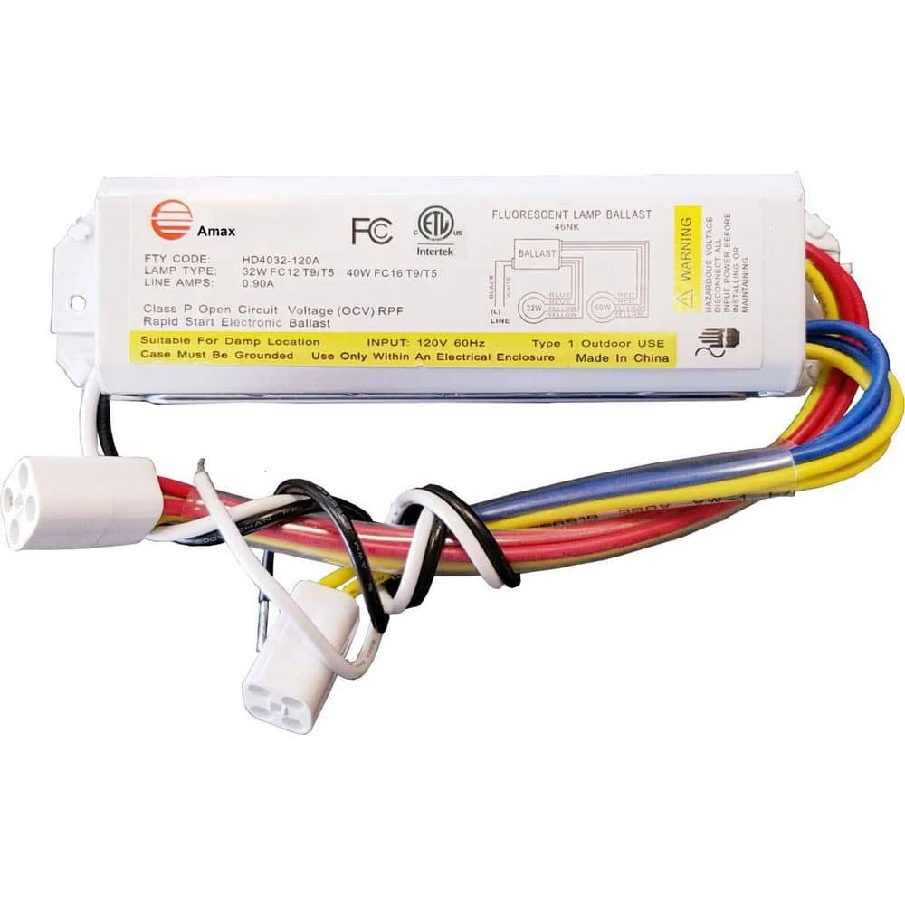 120-Volt 6.63 in. Electronic Ballast 2 Lamp FC12T9/T5 and FC16T9/T5, White by AMAX LIGHTING 4 120-Volt 6.63 in. Electronic Ballast 2 Lamp FC12T9/T5 and FC16T9/T5, White by AMAX LIGHTING - Image 2