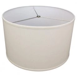 18 in. Top Diameter x 18 in. Bottom Diameter x 11 in. H Linen Beige Homespun Drum Lamp Shade by FenchelShades.com