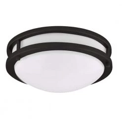 JR 14 in. 1-Light Black LED Flush Mount Light 4000K by AMAX LIGHTING