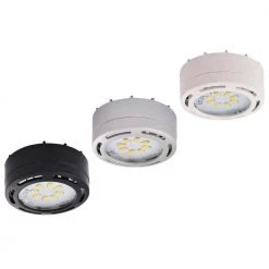 LED Black Puck Light with Power Cord (3-Pack) by AMAX LIGHTING