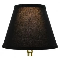 5 in. Top Dia x 9 in. Bottom Dia x 7 in. Slant Linen Black Empire Lamp Shade by FenchelShades.com -AMAX LIGHTING Shop black brass fenchelshades com lamp shades 5 9 7 bbr l bla 4f 1000