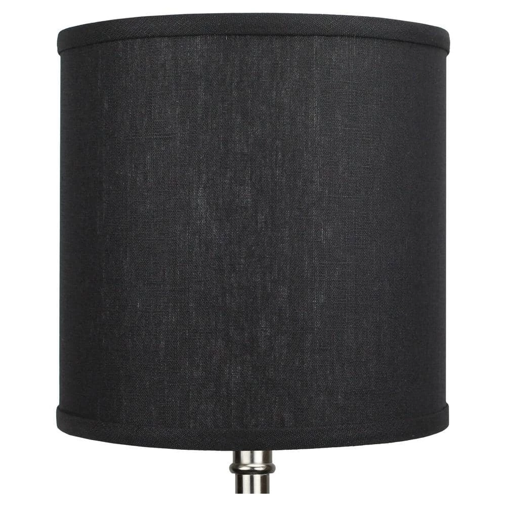 10 in. Top Diameter x 10 in. H x 10 in. Bottom Diameter Designer Linen Black Drum Lamp Shade by FenchelShades.com 4 10 in. Top Diameter x 10 in. H x 10 in. Bottom Diameter Designer Linen Black Drum Lamp Shade by FenchelShades.com - Image 2