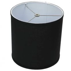 10 in. Top Diameter x 10 in. H x 10 in. Bottom Diameter Linen Black Drum Lamp Shade by FenchelShades.com