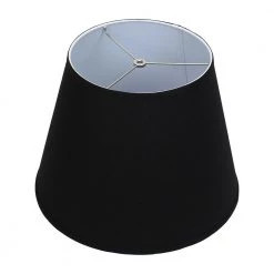 11 in. Top Diameter x 17 in. Bottom Diameter x 13 in. Slant Linen Black Empire Lamp Shade by FenchelShades.com