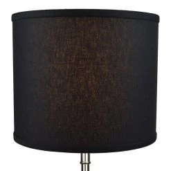 12 in. Top Diameter x 10 in. H x 12 in. Bottom Diameter Linen Black Drum Lamp Shade by FenchelShades.com -AMAX LIGHTING Shop black nickel fenchelshades com lamp shades 12 12 10 w l bla 4f 1000