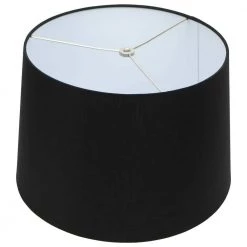Fenchel Shades 13 in. Top Diameter x 15 in. Bottom Diameter x 10 in. Slant, Empire Lamp Shade - Linen Black by FenchelShades.com