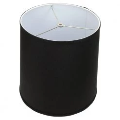 Fenchel Shades 13 in. Top Diameter x 15 in. Bottom Diameter x 15 in. Slant, Empire Lamp Shade - Linen Black by FenchelShades.com