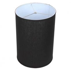 14 in. Top Diameter x 14 in. Bottom Diameter x 20 in. Height Designer Linen Black Drum Lamp Shade by FenchelShades.com