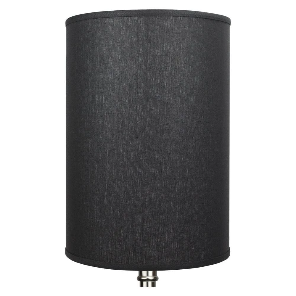 14 in. Top Diameter x 14 in. Bottom Diameter x 20 in. Height Designer Linen Black Drum Lamp Shade by FenchelShades.com 4 14 in. Top Diameter x 14 in. Bottom Diameter x 20 in. Height Designer Linen Black Drum Lamp Shade by FenchelShades.com - Image 2