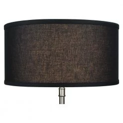 Fenchel Shades 14 in. Top Diameter x 14 in. Bottom Diameter x 7 in. Height, Drum Lamp Shade - Linen Black by FenchelShades.com 9 Fenchel Shades 14 in. Top Diameter x 14 in. Bottom Diameter x 7 in. Height, Drum Lamp Shade - Linen Black by FenchelShades.com -AMAX LIGHTING Shop black nickel fenchelshades com lamp shades 14 14 7 w l bla 4f 1000