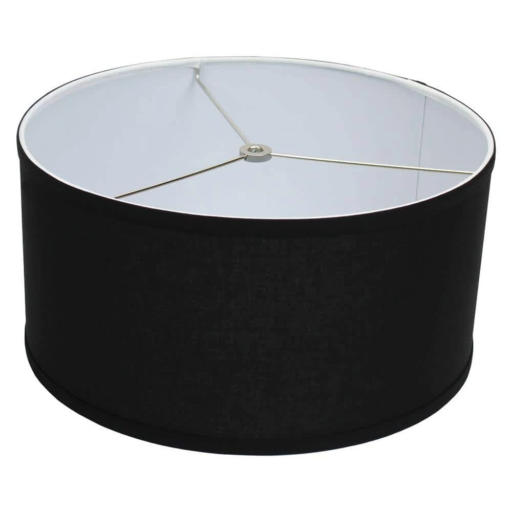 Fenchel Shades 14 in. Top Diameter x 14 in. Bottom Diameter x 7 in. Height, Drum Lamp Shade - Linen Black by FenchelShades.com 3 Fenchel Shades 14 in. Top Diameter x 14 in. Bottom Diameter x 7 in. Height, Drum Lamp Shade - Linen Black by FenchelShades.com