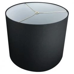14 in. Top Diameter x 16 in. Bottom Diameter x 12 in. Slant Linen Black Empire Lamp Shade by FenchelShades.com