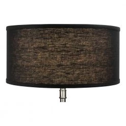 17 in. Top Diameter x 17 in. Bottom Diameter x 8 in. H Designer Linen Black Drum Lamp Shade by FenchelShades.com -AMAX LIGHTING Shop black nickel fenchelshades com lamp shades 17 17 8 w dl bla 4f 1000