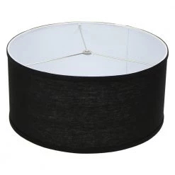 17 in. Top Diameter x 17 in. Bottom Diameter x 8 in. H Designer Linen Black Drum Lamp Shade by FenchelShades.com