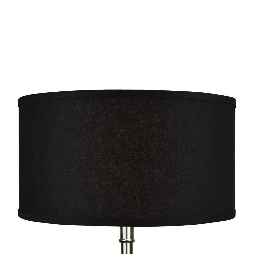 17 in. Top Diameter x 17 in. Bottom Diameter x 9 in. H Linen Black Drum Lamp Shade by FenchelShades.com 5 17 in. Top Diameter x 17 in. Bottom Diameter x 9 in. H Linen Black Drum Lamp Shade by FenchelShades.com - Image 3