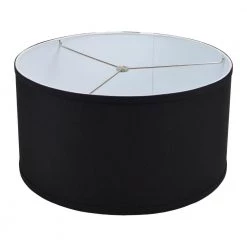 17 in. Top Diameter x 17 in. Bottom Diameter x 9 in. H Linen Black Drum Lamp Shade by FenchelShades.com