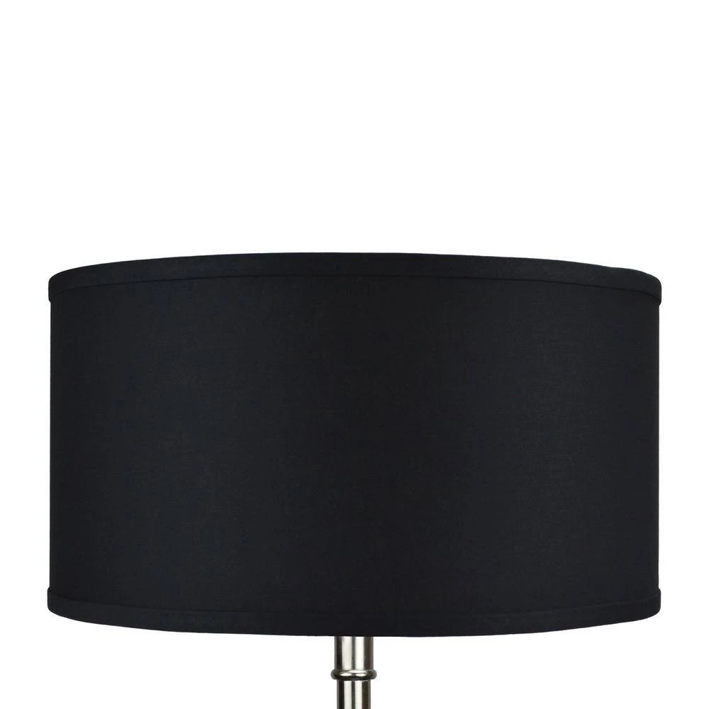 17 in. Top Diameter x 17 in. Bottom Diameter x 9 in. H Linen Black Drum Lamp Shade by FenchelShades.com 4 17 in. Top Diameter x 17 in. Bottom Diameter x 9 in. H Linen Black Drum Lamp Shade by FenchelShades.com - Image 2