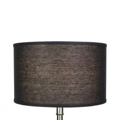 18 in. Top Diameter x 18 in. Bottom Diameter x 11 in. H Designer Linen Black Drum Lamp Shade by FenchelShades.com -AMAX LIGHTING Shop black nickel fenchelshades com lamp shades 18 18 11 w dl bla 4f 1000