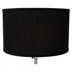 18 in. Top Diameter x 18 in. Bottom Diameter x 11 in. H Linen Black Drum Lamp Shade by FenchelShades.com -AMAX LIGHTING Shop black nickel fenchelshades com lamp shades 18 18 11 w l bla 4f 1000