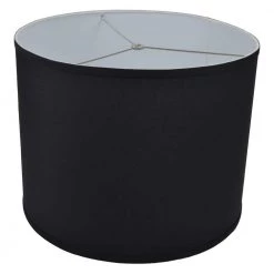 Fenchel Shades 18 in. Top Diameter x 18 in. Bottom Diameter x 14 in. Height Drum Lamp Shade - Linen Black by FenchelShades.com