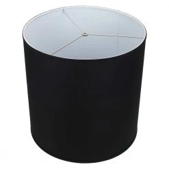 Fenchel Shades 18 in. Top Diameter x 18 in. Bottom Diameter x 18 in. Height Drum Lamp Shade - Linen Black by FenchelShades.com