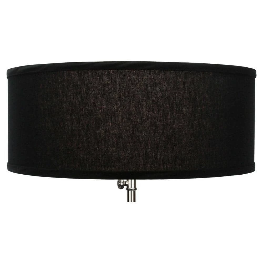18 in. Top Diameter x 18 in. Bottom Diameter x 7 in. H Linen Black Drum Lamp Shade by FenchelShades.com 5 18 in. Top Diameter x 18 in. Bottom Diameter x 7 in. H Linen Black Drum Lamp Shade by FenchelShades.com - Image 3