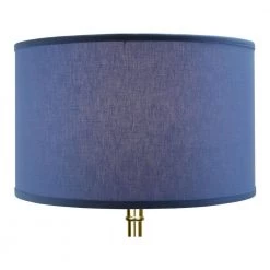 18 in. Top Diameter x 18 in. Bottom Diameter x 11 in. H Linen Periwinkle Drum Lamp Shade by FenchelShades.com -AMAX LIGHTING Shop blue brass fenchelshades com lamp shades 18 18 11 wbr l periw 4f 1000