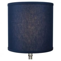 10 in. Top Diameter x 10 in. H x 10 in. Bottom Diameter Linen Navy Blue Drum Lamp Shade by FenchelShades.com -AMAX LIGHTING Shop blue nickel fenchelshades com lamp shades 10 10 10 w l nav 4f 1000