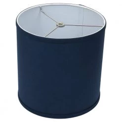 10 in. Top Diameter x 10 in. H x 10 in. Bottom Diameter Linen Navy Blue Drum Lamp Shade by FenchelShades.com
