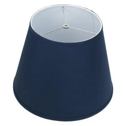 11 in. Top Diameter x 17 in. Bottom Diameter x 13 in. Slant Linen Navy Blue Empire Lamp Shade by FenchelShades.com