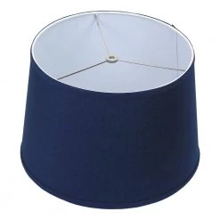 Fenchel Shades 13 in. Top Diameter x 15 in. Bottom Diameter x 10 in. Slant, Empire Lamp Shade - Linen Navy Blue by FenchelShades.com