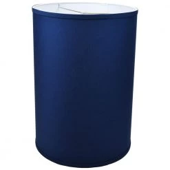 14 in. Top Diameter x 14 in. Bottom Diameter x 20 in. Height Linen Navy Blue Drum Lamp Shade by FenchelShades.com