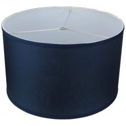18 in. Top Diameter x 18 in. Bottom Diameter x 11 in. H Linen Navy Blue Drum Lamp Shade by FenchelShades.com