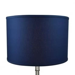 Fenchel Shades 18 in. Top Diameter x 18 in. Bottom Diameter x 12 in. Height Drum Lamp Shade - Linen Navy Blue by FenchelShades.com -AMAX LIGHTING Shop blue nickel fenchelshades com lamp shades 18 18 12 w l nav 4f 1000