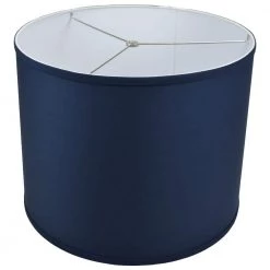 Fenchel Shades 18 in. Top Diameter x 18 in. Bottom Diameter x 14 in. Height, Drum Lamp Shade - Linen Navy Blue by FenchelShades.com
