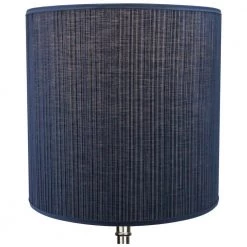 Fenchel Shades 18 in. Top Diameter x 18 in. Bottom Diameter x 18 in. Height Drum Lamp Shade - Pleated Mushroom Navy Blue by FenchelShades.com -AMAX LIGHTING Shop blue nickel fenchelshades com lamp shades 18 18 18 w pm nav 4f 1000