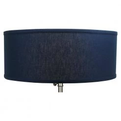 18 in. Top Diameter x 18 in. Bottom Diameter x 7 in. H Linen Navy Blue Drum Lamp Shade by FenchelShades.com -AMAX LIGHTING Shop blue nickel fenchelshades com lamp shades 18 18 7 w l nav 4f 1000