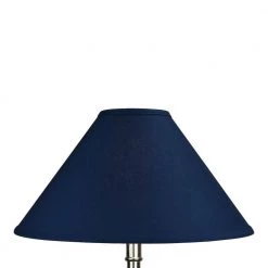 18 in. W x 9 in. H Navy Blue/Nickel Hardware Coolie Lamp Shade by FenchelShades.com -AMAX LIGHTING Shop blue nickel fenchelshades com lamp shades 5 18 11 w l nav 4f 1000
